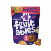 Fruitables pumpkin-apple baked treat packaging shows a low-calorie snack for dogs.