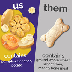 Fruitables training treats pumpkin banana flavor to engage during sessions
