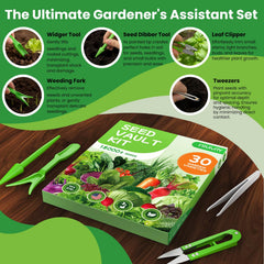 Fruivity tweezers and seed dibber for careful seed placement.