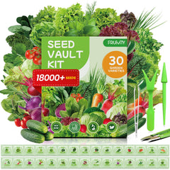 Fruivity 30-varieties seed pack shown for year-round harvest potential.