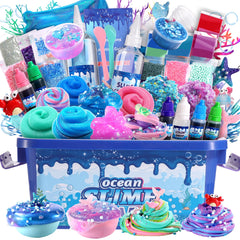 fsutvitg Ocean Slime Kit packaging view, ideal for birthdays and gift-ready fun.