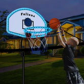 Fuliuna solar-powered trampoline hoop assembly on outdoor trampoline for family fun
