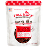 Full Moon Beef Savory Bites package shows natural ingredients and human-grade quality.