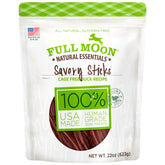 Full Moon Essential Duck Sticks bag closeup with a natural, satisfying treat.