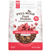 Full Moon Pure Protein air-dried beef bites, high meat content for flavor and protein.