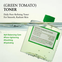 FULLY Green Tomato Toner cap closeup shows precise dispensing control for pores.