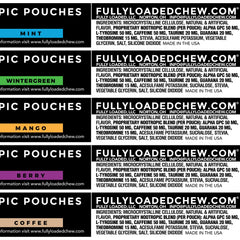 Fully Loaded Bullseye Alpha Fuel cans stacked; a five-can variety pack.