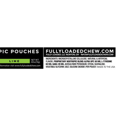 Closeup of a lime pouch from Fully Loaded Bullseye Alpha Nootropic Pouches Lime for quick focus.