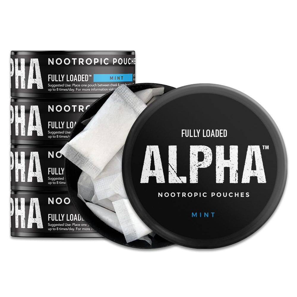 Fully Loaded Bullseye Alpha mint pouch front view shows discreet, minty use