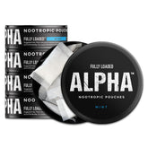 Fully Loaded Bullseye Alpha mint pouch front view shows discreet, minty use