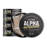 Fully Loaded Bullseye Alpha Mushroom Pouches in vanilla packaging for discreet daily energy and focus.
