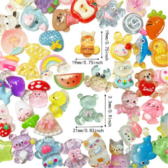 FULUSODO flat-back resin ornaments ideal for easy glue-on DIY crafts.