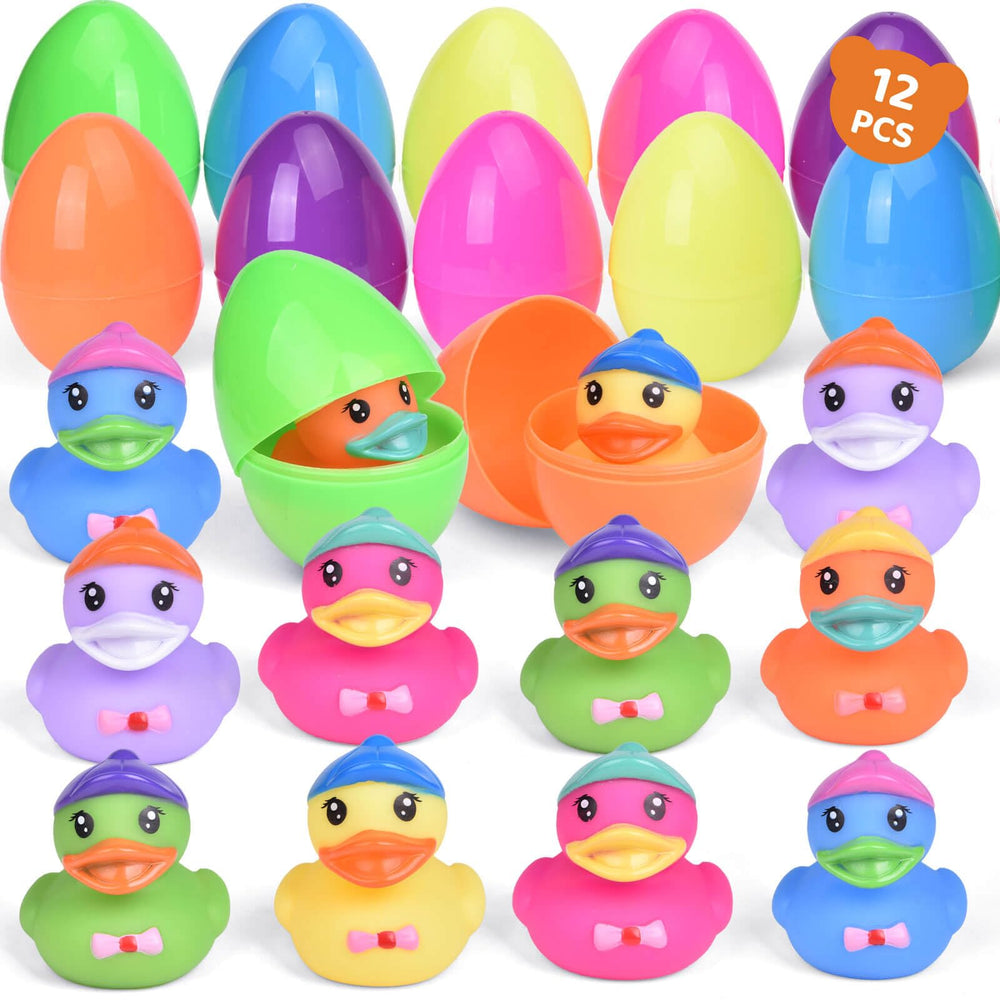 Fun Little Toys easter eggs with rubber ducks for bath time fun and learning