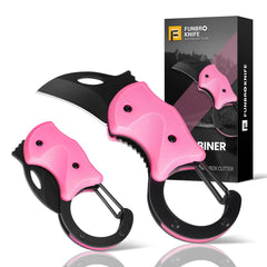 FUNBRO pink keychain knife with sturdy blade for everyday carry