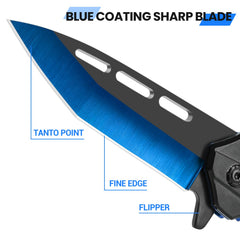 FUNBRO folding knife aluminum handle provides a secure grip in any condition.
