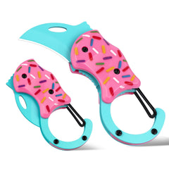 FUNBRO small pocket knife with donut design for easy everyday carry
