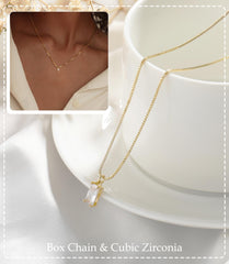 FUNEIA birthstone necklace with box chain is hypoallergenic for sensitive skin.