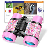 FunforFun Unicorn Binoculars pink front view for outdoor exploration.