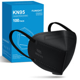 Funight KN95 face mask, 5-ply black, designed for daily protection and comfort.
