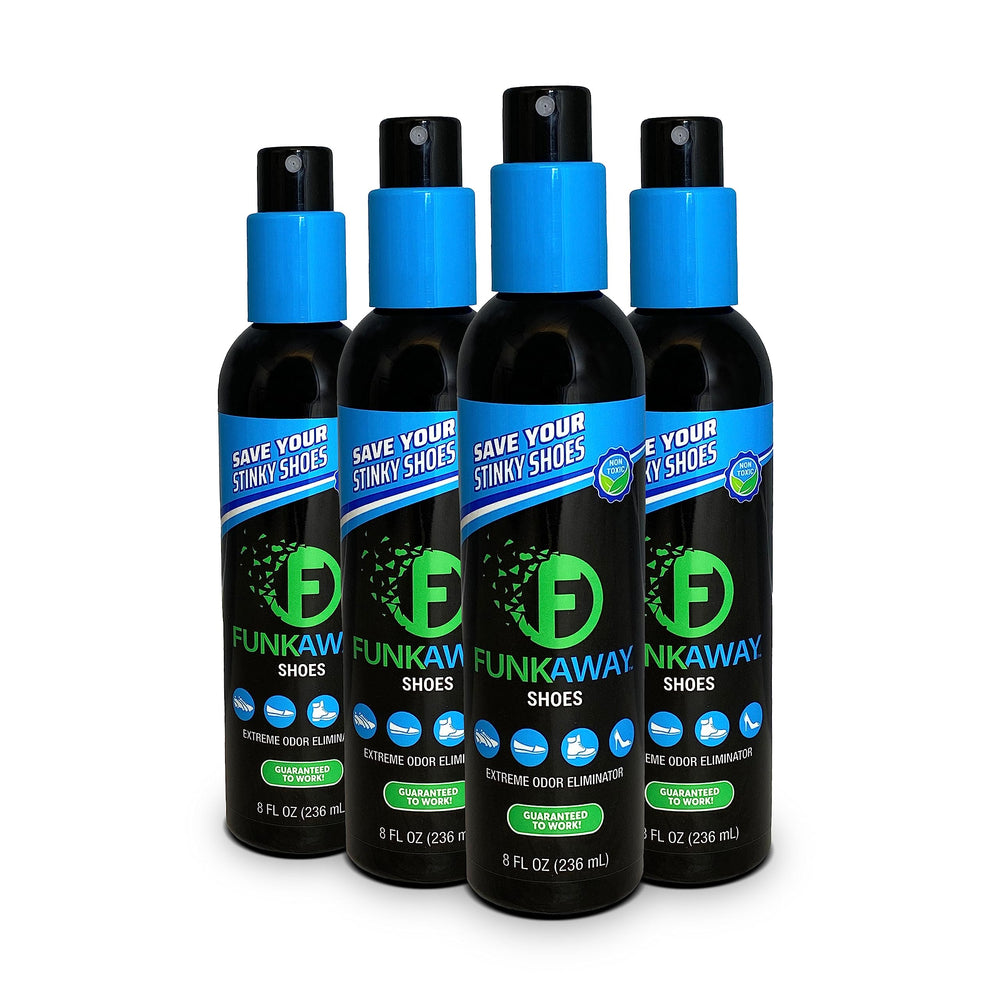 FunkAway odor eliminator spray for shoes neutralizes stubborn smells at the source.