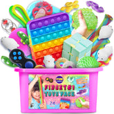 FunKidz Fidget Box contents showing assorted sensory toys for focused play