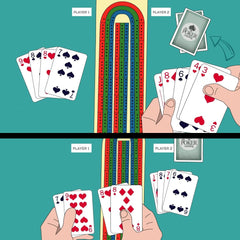 FUNPENY foldable wooden cribbage board for portable travel use
