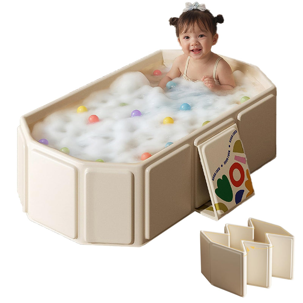 FunTankie toddler bath tub for shower, folding for easy travel and storage.