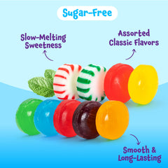FUNTASTY assorted flavors including mint and butterscotch for quick sugarless snacking.