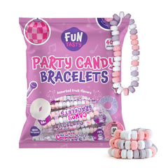 FUNTASTY candy bracelets 40-count in mixed fruit flavors for gift bags.