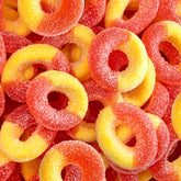 FUNTASTY Peach Rings 2lb bag, a shareable candy option with fruity aroma