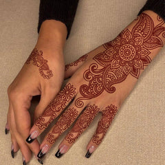 FUNTATTOO close-up lace mandala patterns ready to transfer on arms or legs.