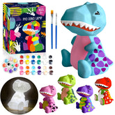 FUNZBO dinosaur lamp kit: white dinosaur lamp ready for painting, perfect for kids' art project