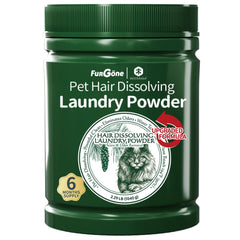 Furgone FurGone pet hair remover powder dissolves hair during wash for cleaner fabrics