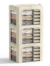 Furnhome 3-opening clothes storage bin with lid, beige, 40L for organized closet space