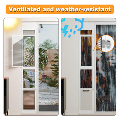 FurrFinesse height adjustable dog door fits sliding tracks for a snug, versatile fit