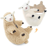 Furvana shaved sheep stuffed animal close-up of ultra-soft polyester fur for cuddle play