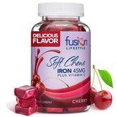 Fusion Lifestyle chewable iron cherry bottle for easy daily use.