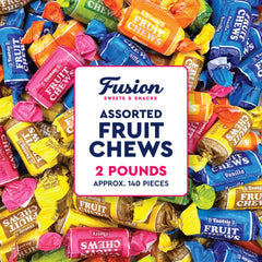Fusion Sweets Fruit Chews bulk bag ready for party bowls and gifting.