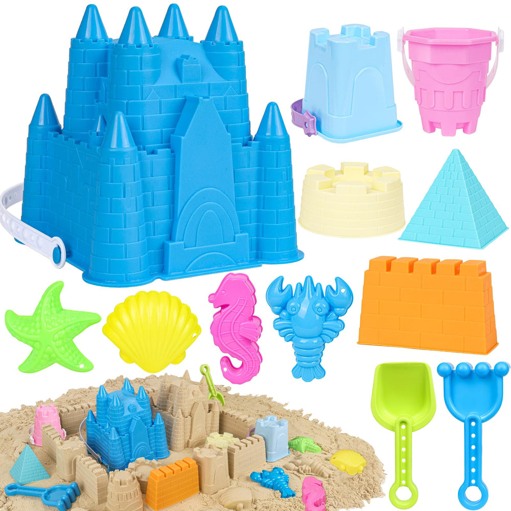 FUSPWEAO beach toys castle bucket for sturdy sandcastle building at the seaside.