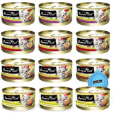 Fussie Cat Premium tuna ocean fish cans in a 12-pack for protein-rich meals