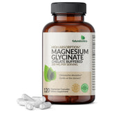 Futurebiotics Magnesium Glycinate bottle front shows high absorption formula for daily wellness