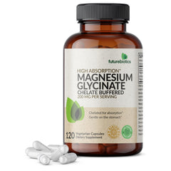 Futurebiotics Magnesium Glycinate bottle front shows high absorption formula for daily wellness