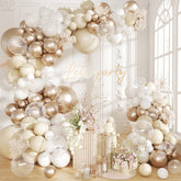 Futureferry arch kit in white sand and champagne gold creates a dramatic wedding backdrop