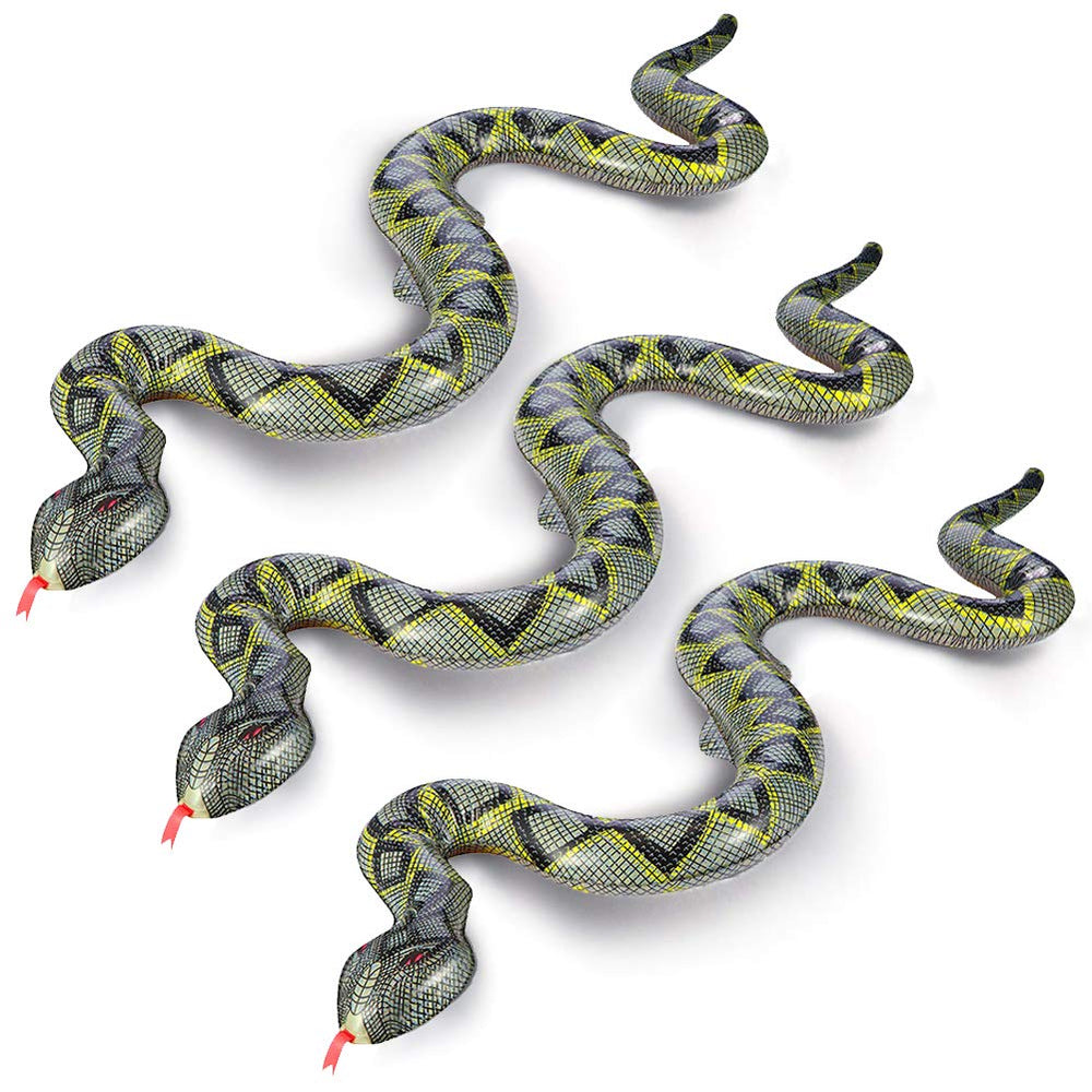 FUTUREPLUSX 3-pack inflatable snakes, 39 inches tall, for bold jungle décor.