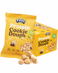 FUUL Protein Cookie Dough chocolate chip bag showing a convenient, high-protein snack for on-the-go fueling.