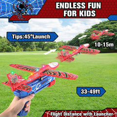 Fuwidvia foam glider with launcher for easy throw and flight control