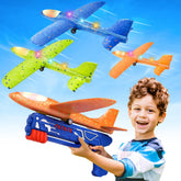 Fuwidvia glider plane blue with LED glow, ideal outdoor play for kids