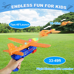 Fuwidvia glider plane green in flight, boosts coordination during backyard fun