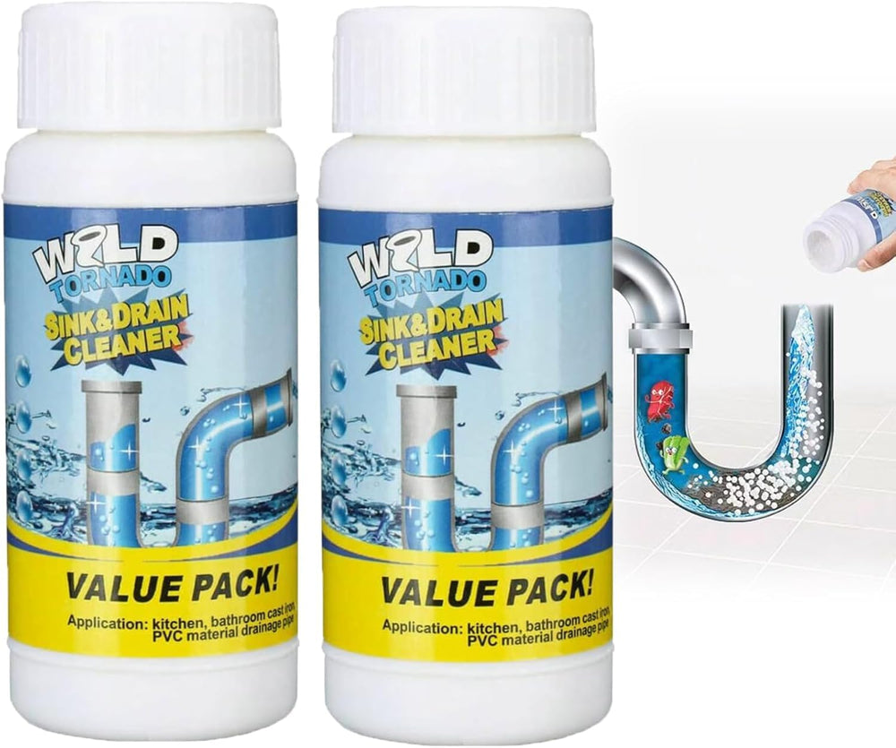 FVELPLT Wild Tornado bottle ready to tackle kitchen and bathroom clogs
