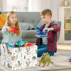 FXOCSHE dinosaur room decor basket keeps kids' items tidy.